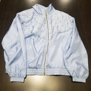 Maurada Vintage Sky Blue Silk Bomber Jacket PM GUC